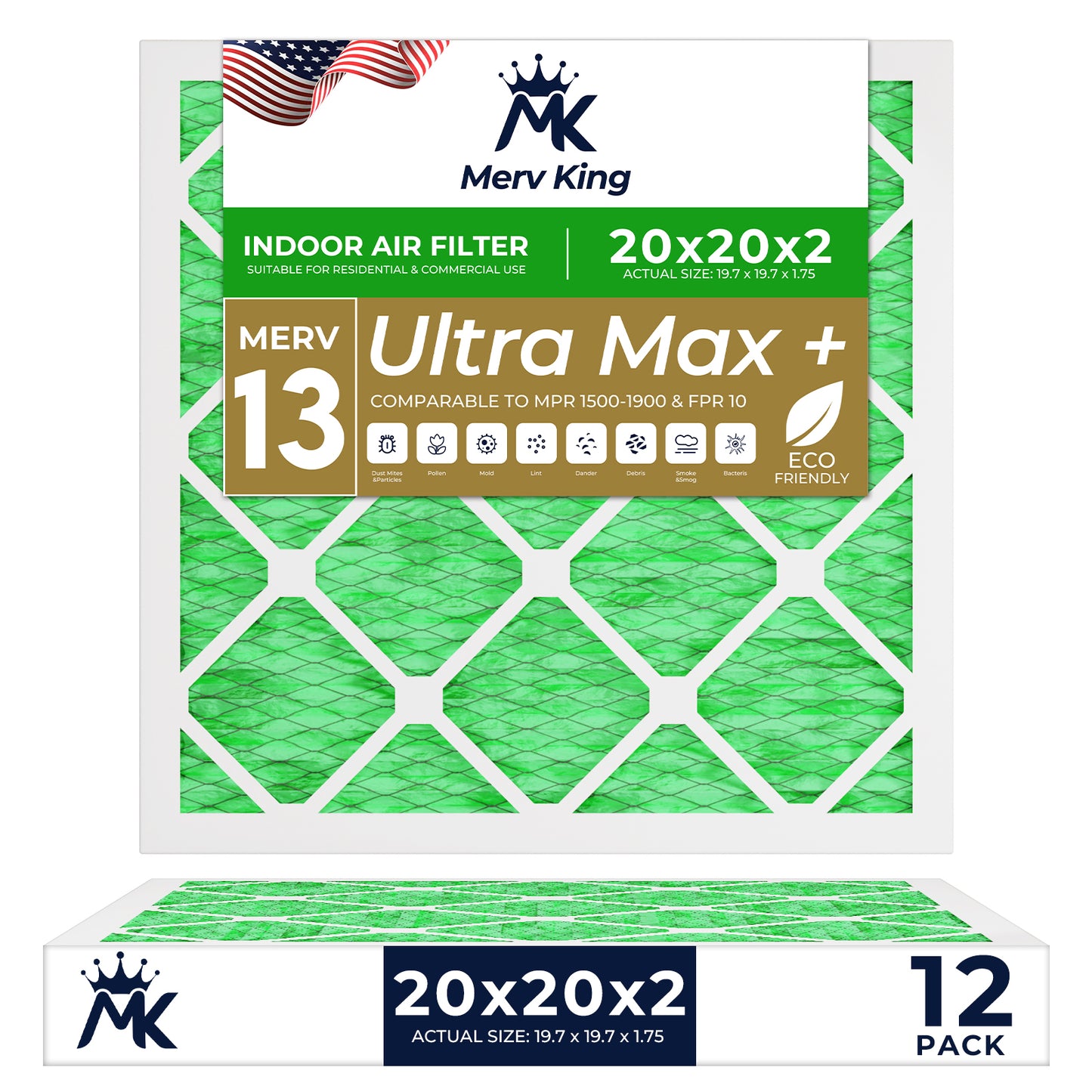 20x20x2 Merv 13 Pleated Air Filters