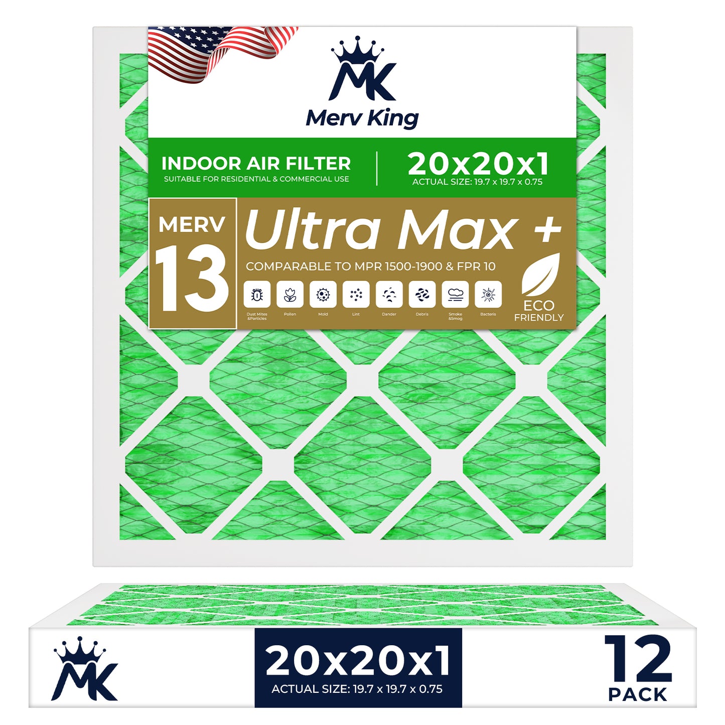 20x20x1 Merv 13 Pleated Air Filters