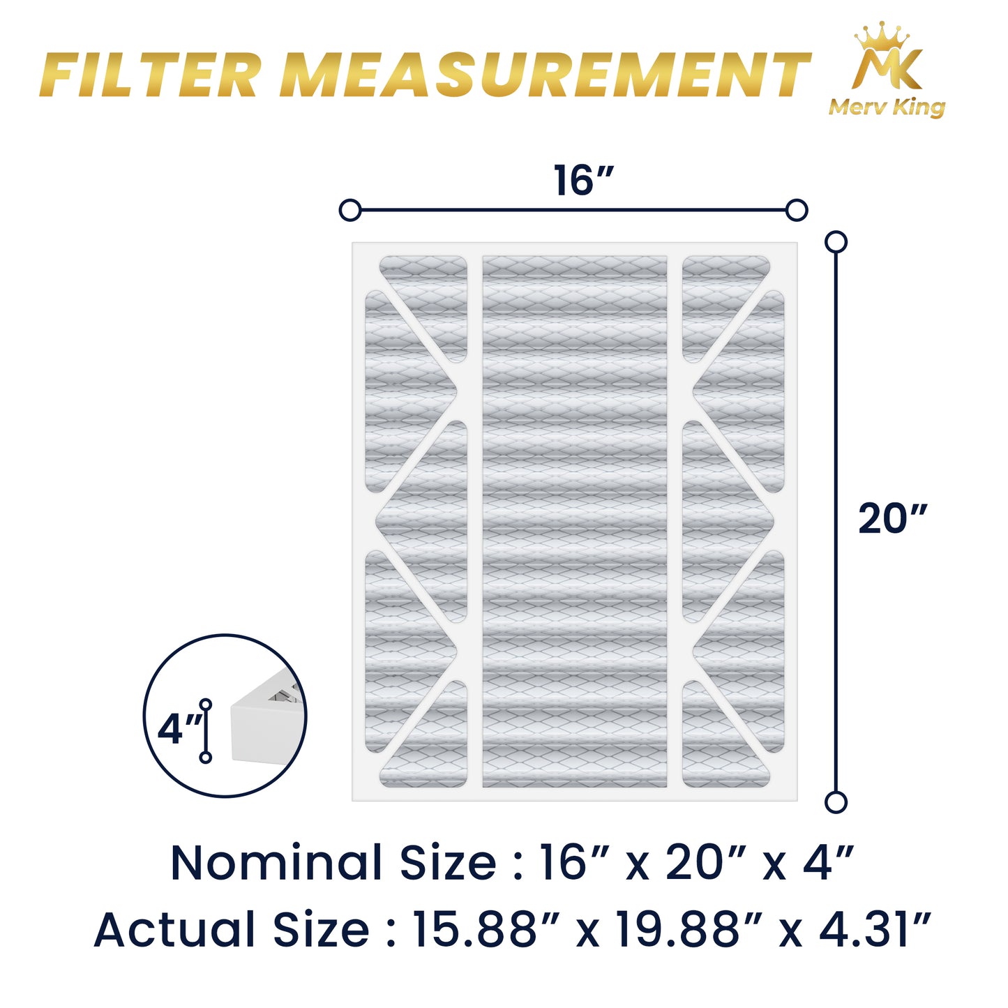 16x20x4 Merv 8 Pleated Air Filters