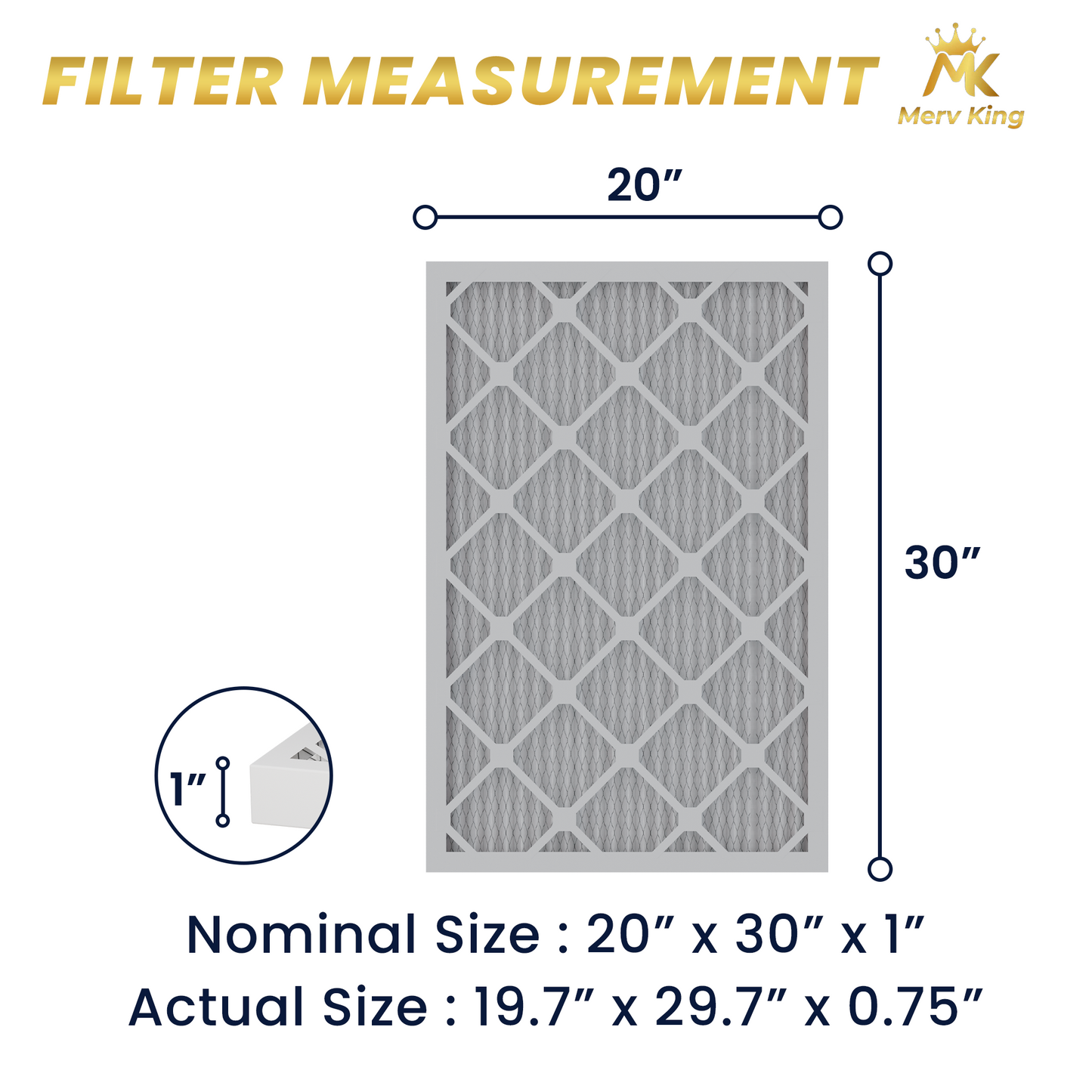 20x30x1 Merv 8 Pleated Air Filters