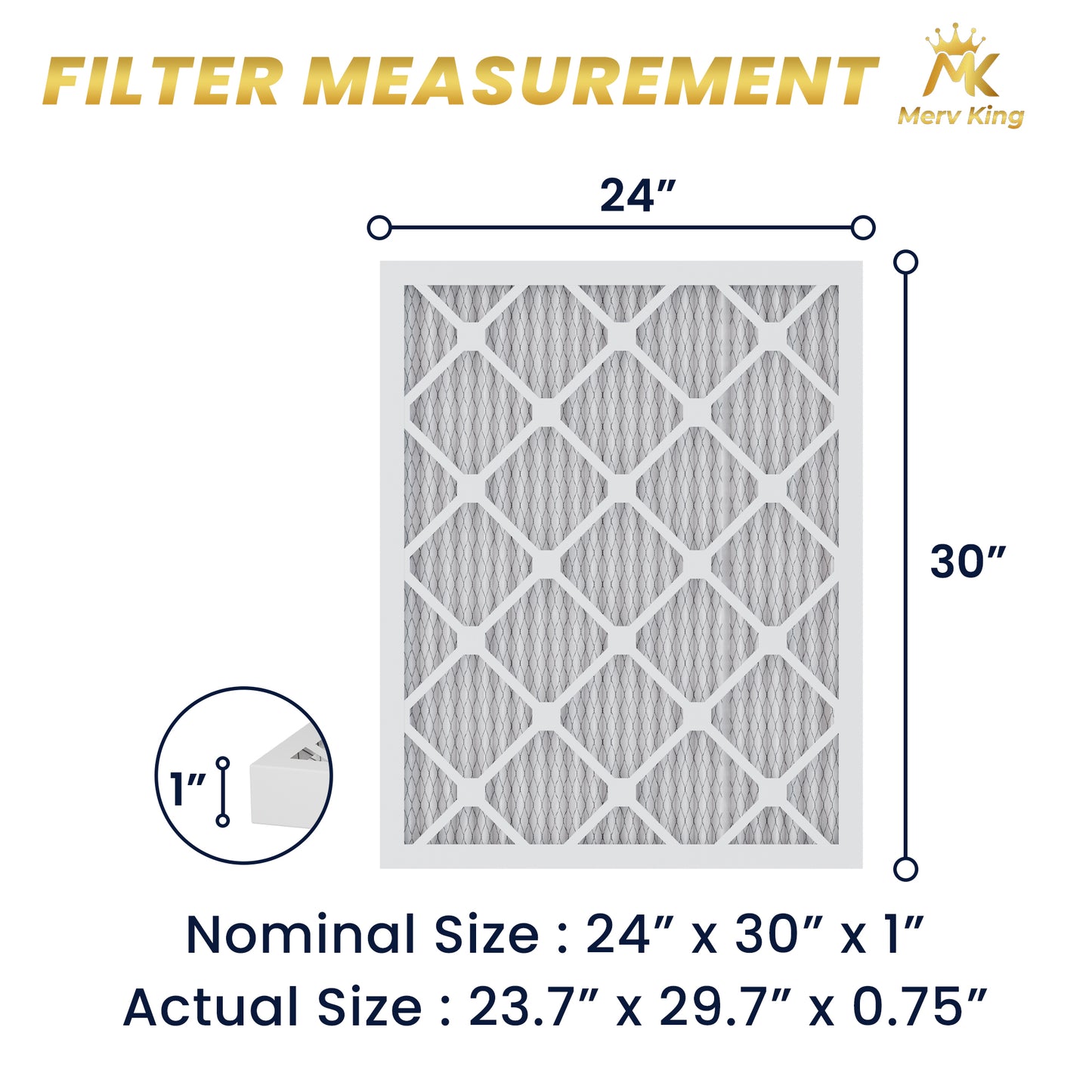 24x30x1 Merv 8 Pleated Air Filters