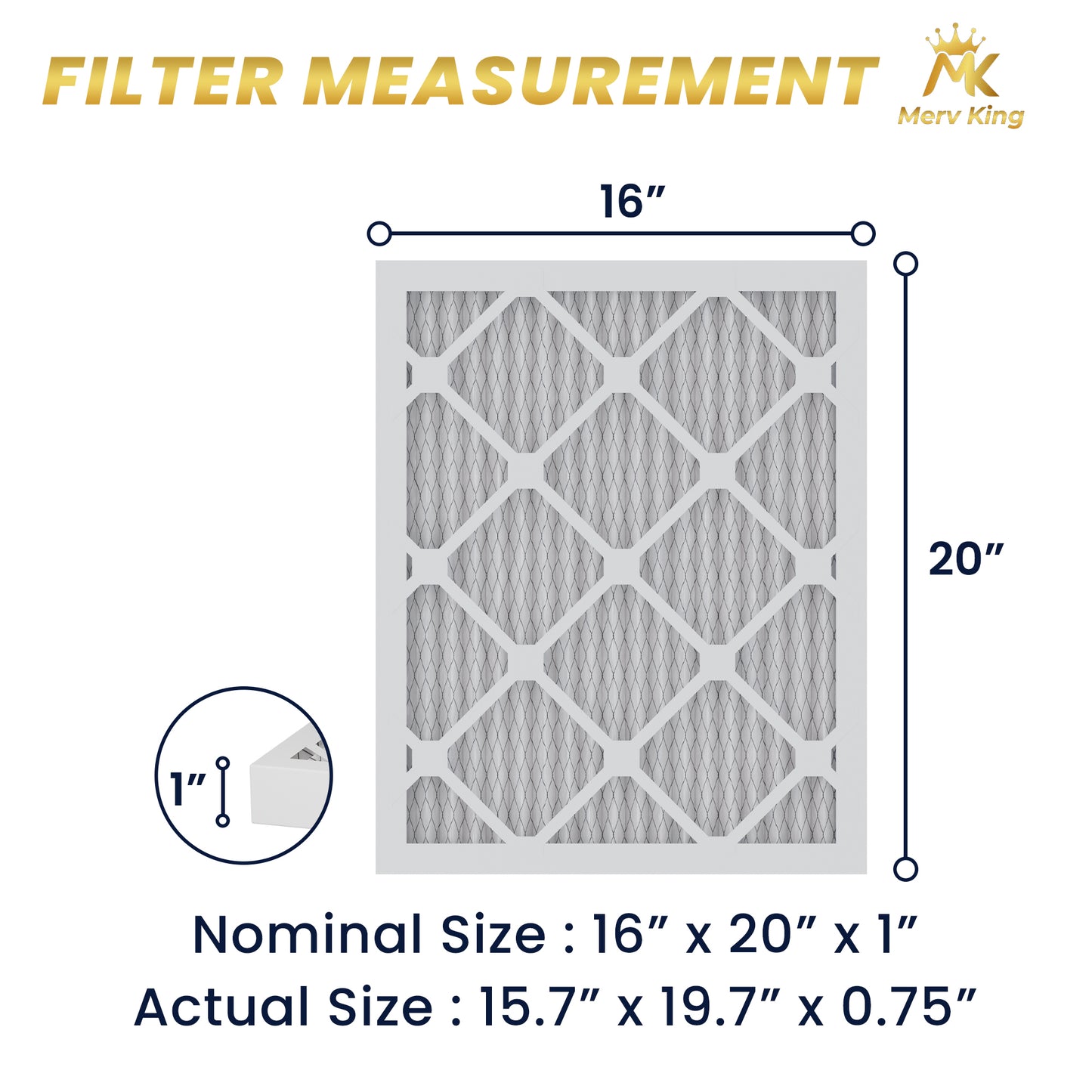 16x20x1 Merv 8 Pleated Air Filters