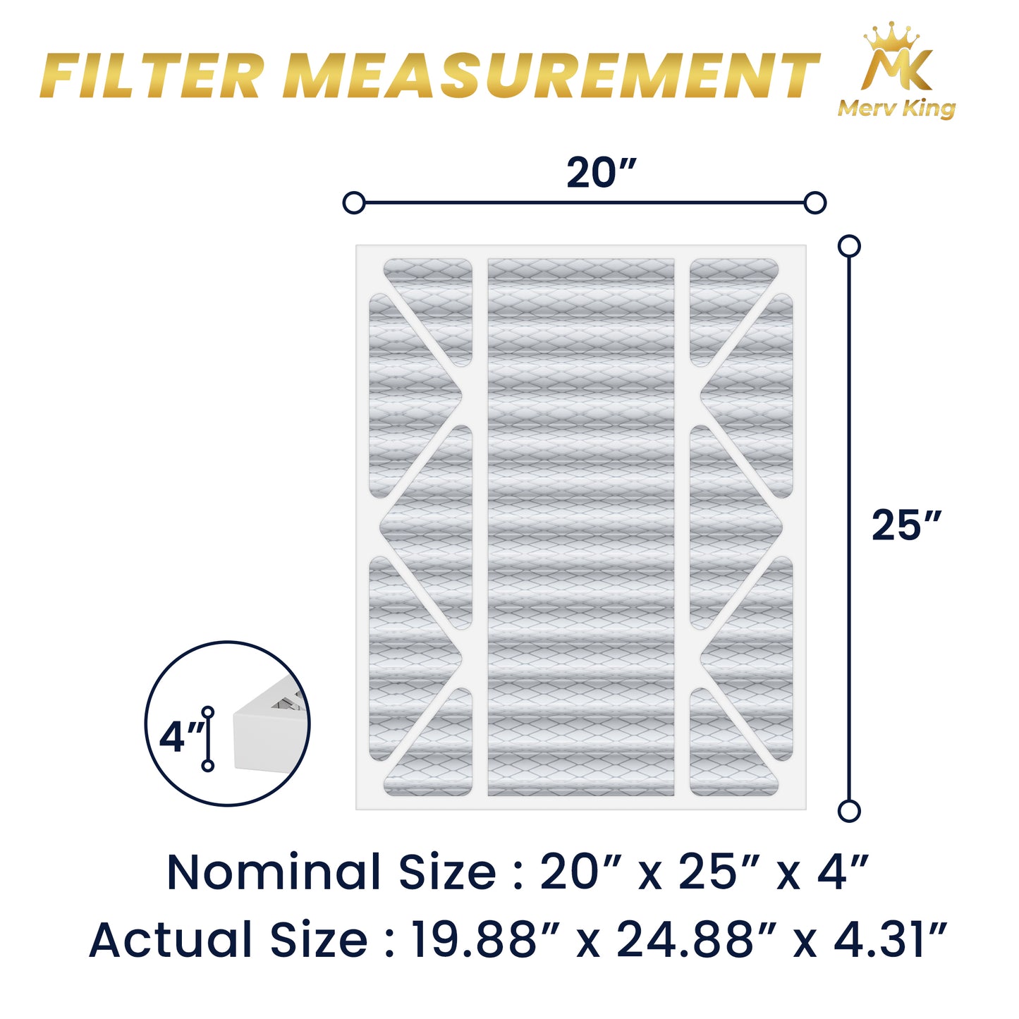 20x25x4 Merv 8 Pleated Air Filters