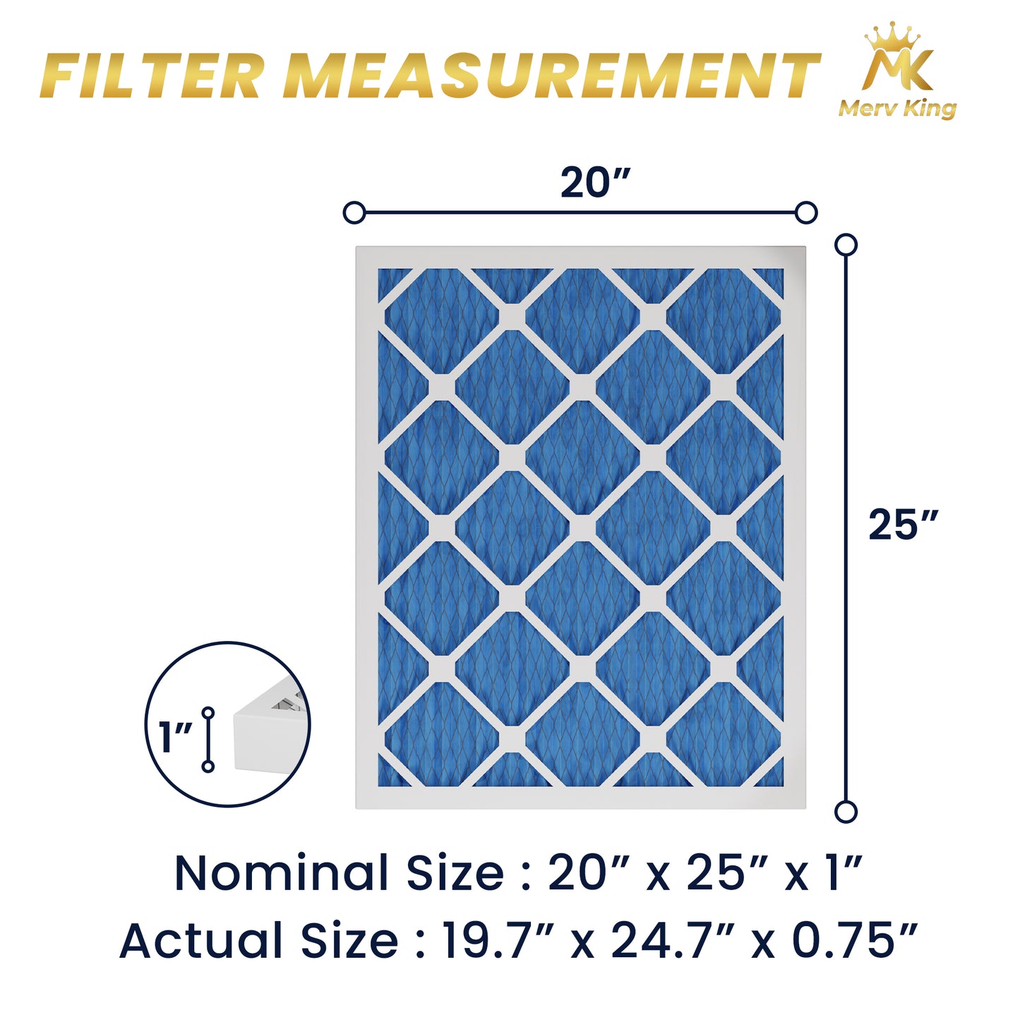 20x25x1 Merv 11 Pleated Air Filters