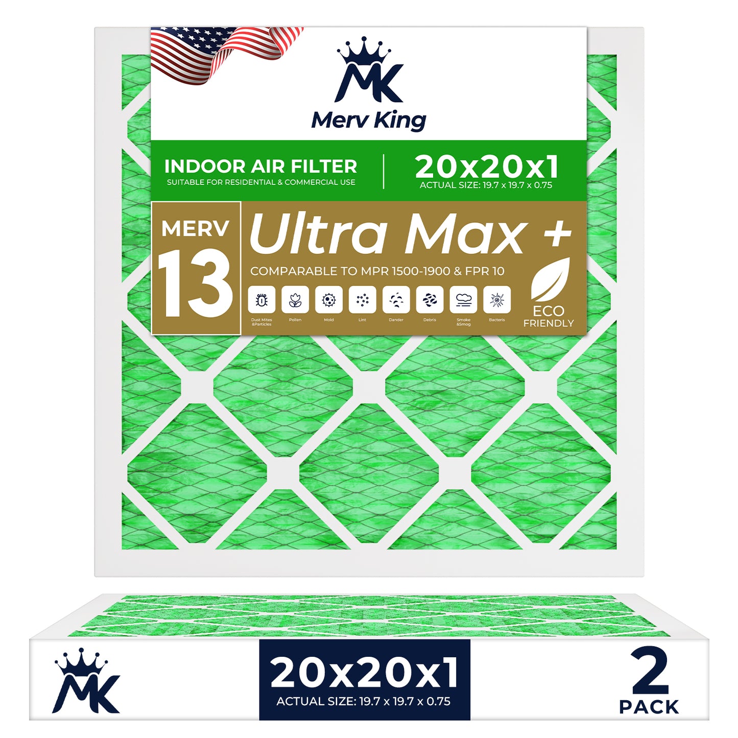 20x20x1 Merv 13 Pleated Air Filters