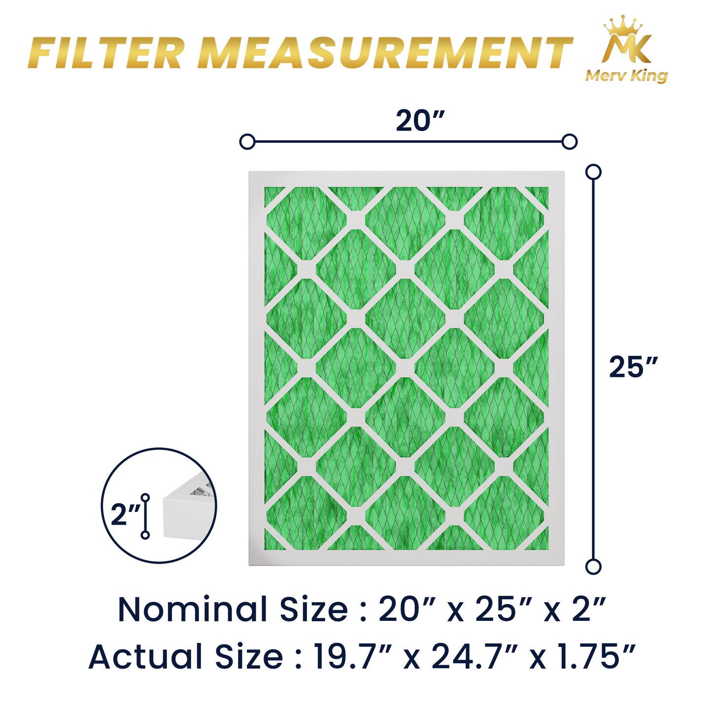 20x25x2 Merv 13 Pleated Air Filters
