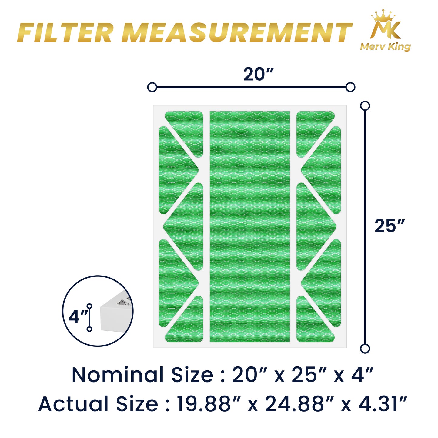 20x25x4 Merv 13 Pleated Air Filters
