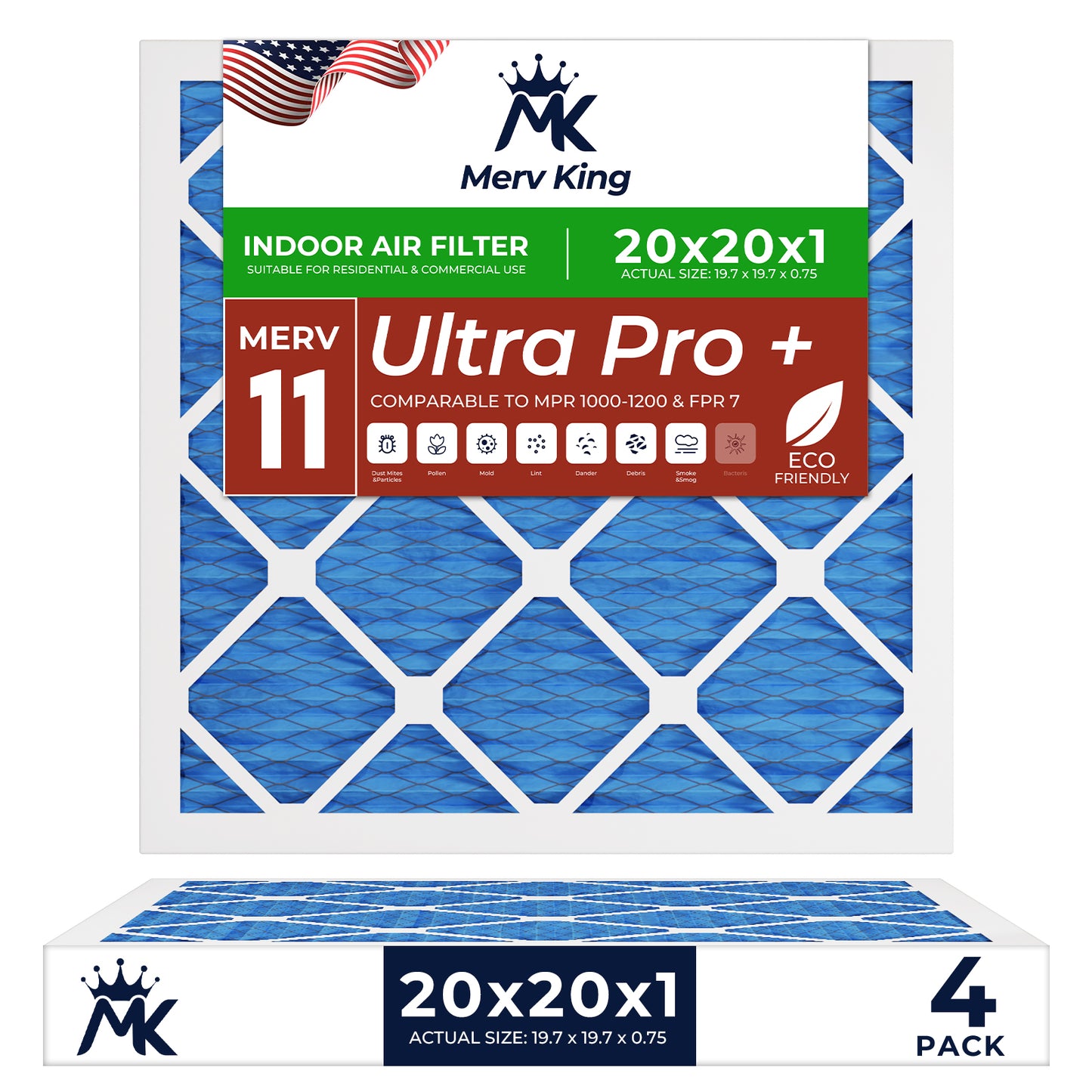 20x20x1 Merv 11 Pleated Air Filters