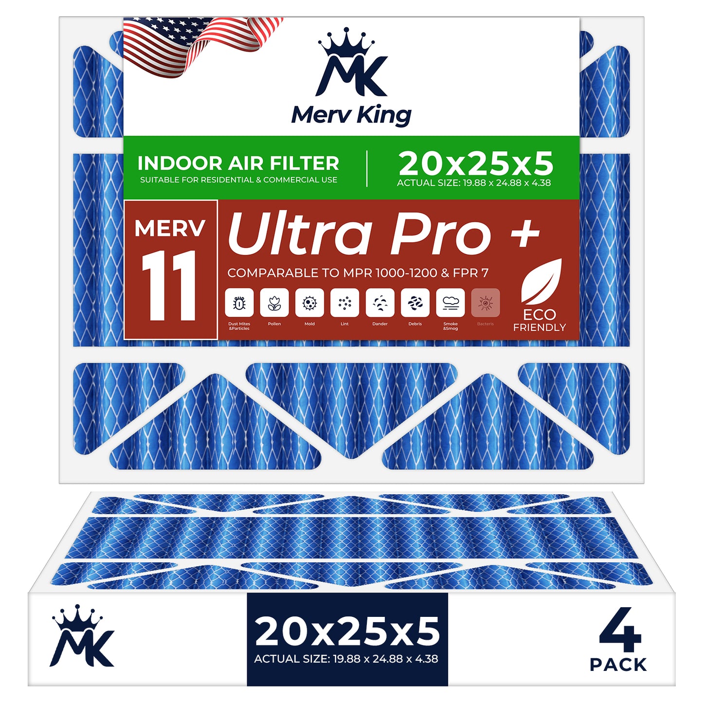 20x25x5 Merv 11 Pleated Air Filters