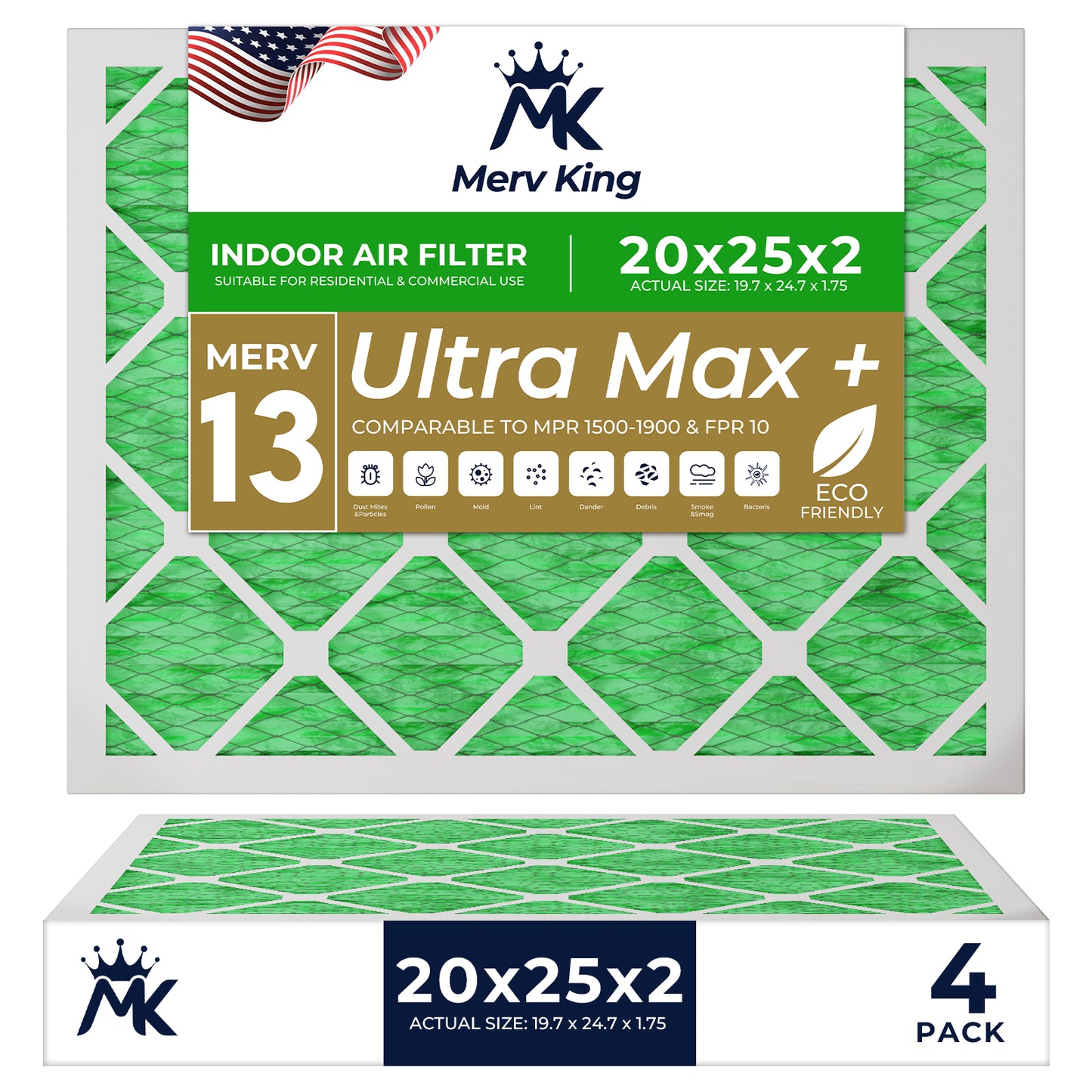 20x25x2 Merv 13 Pleated Air Filters
