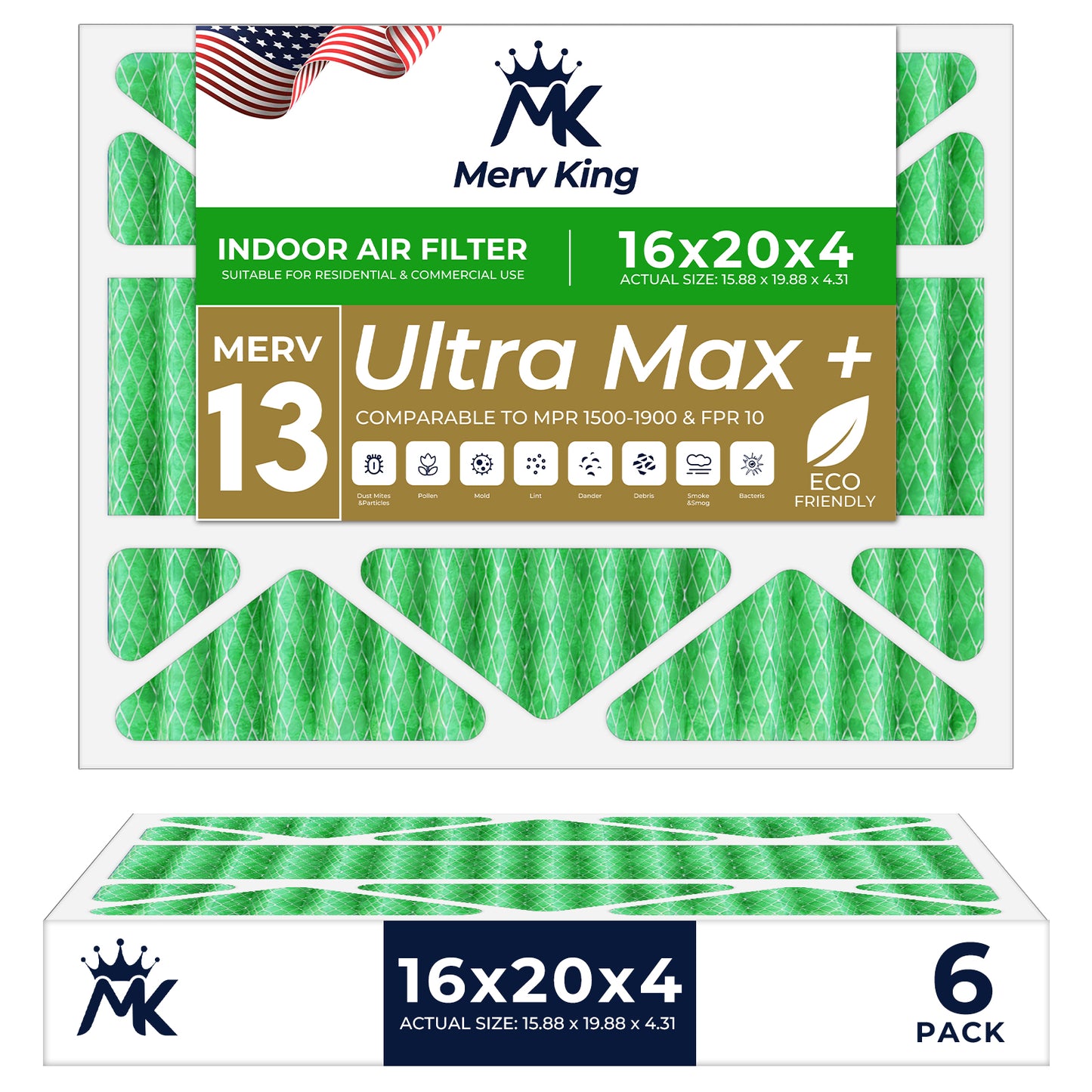 16x20x4 Merv 13 Pleated Air Filters