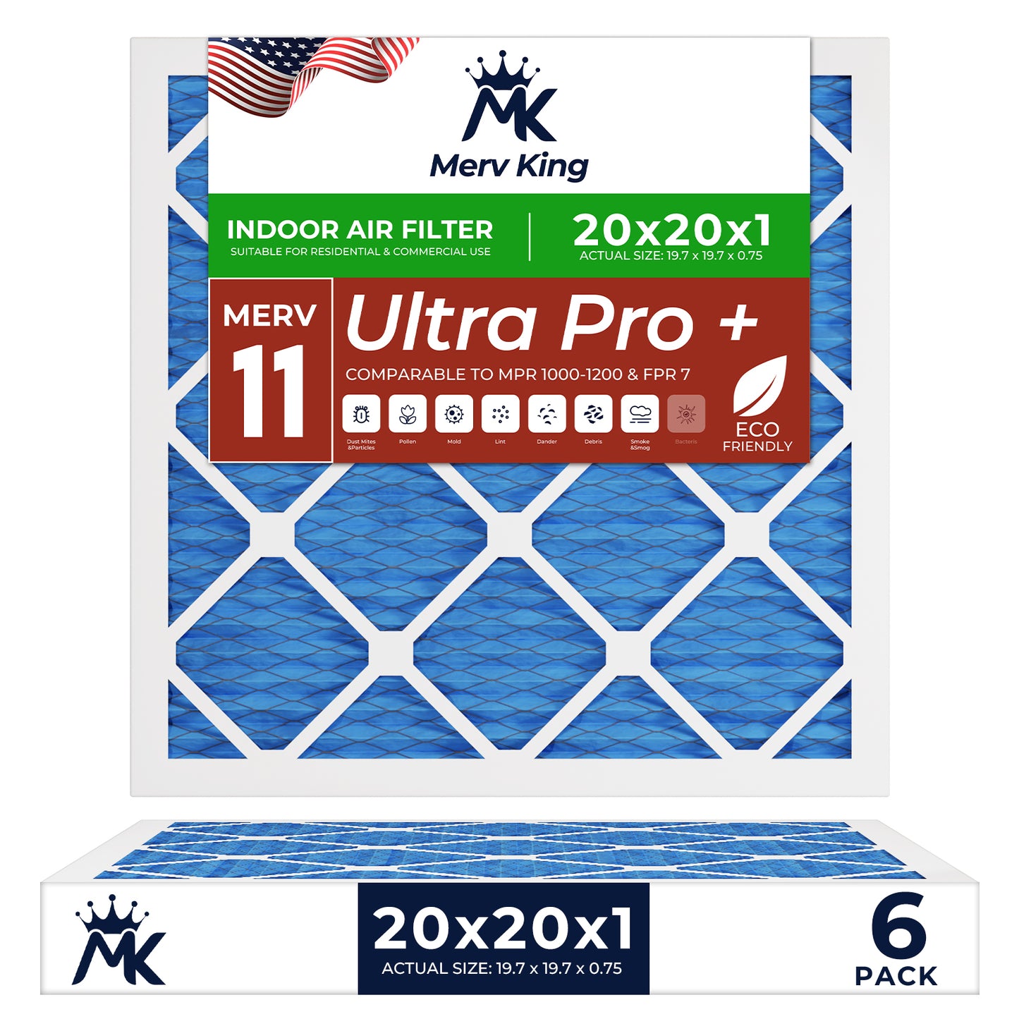 20x20x1 Merv 11 Pleated Air Filters