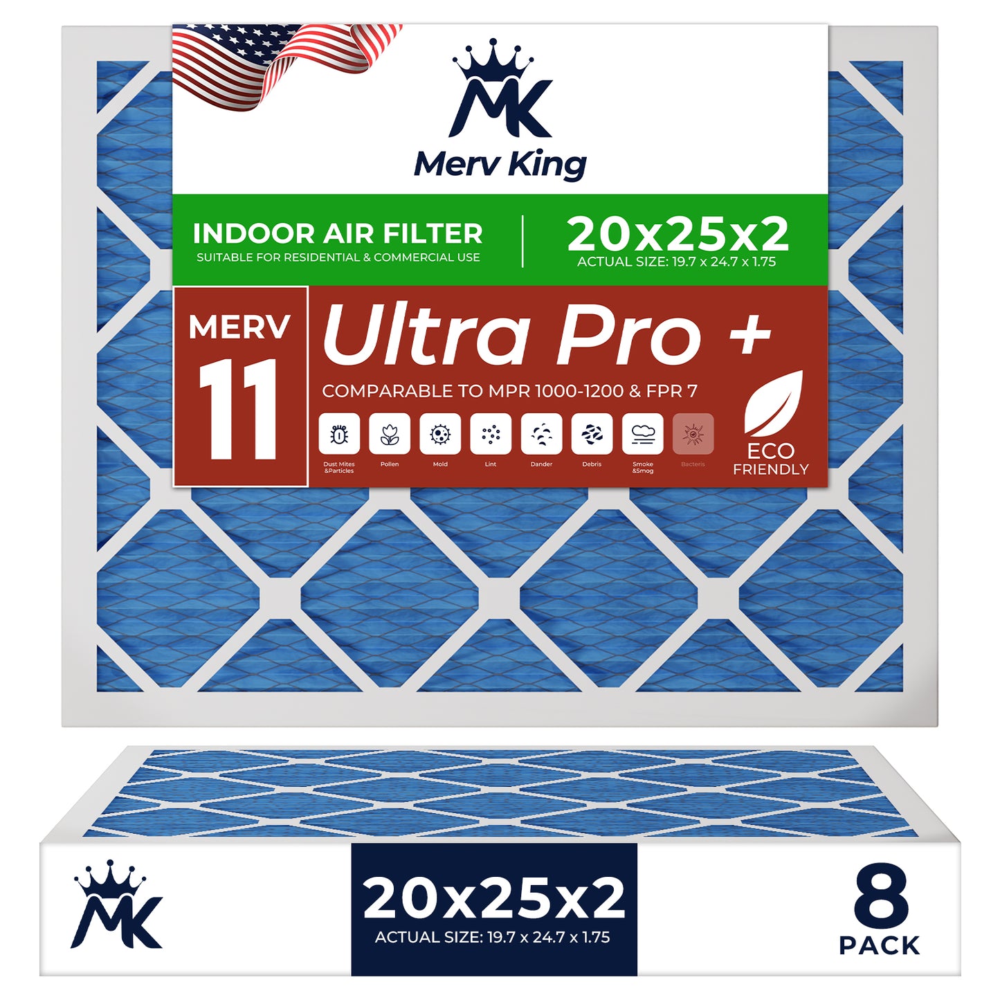20x25x2 Merv 11 Pleated Air Filters