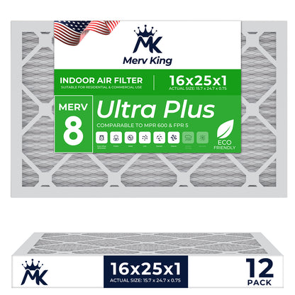 16x25x1 Merv 8 Pleated Air Filters
