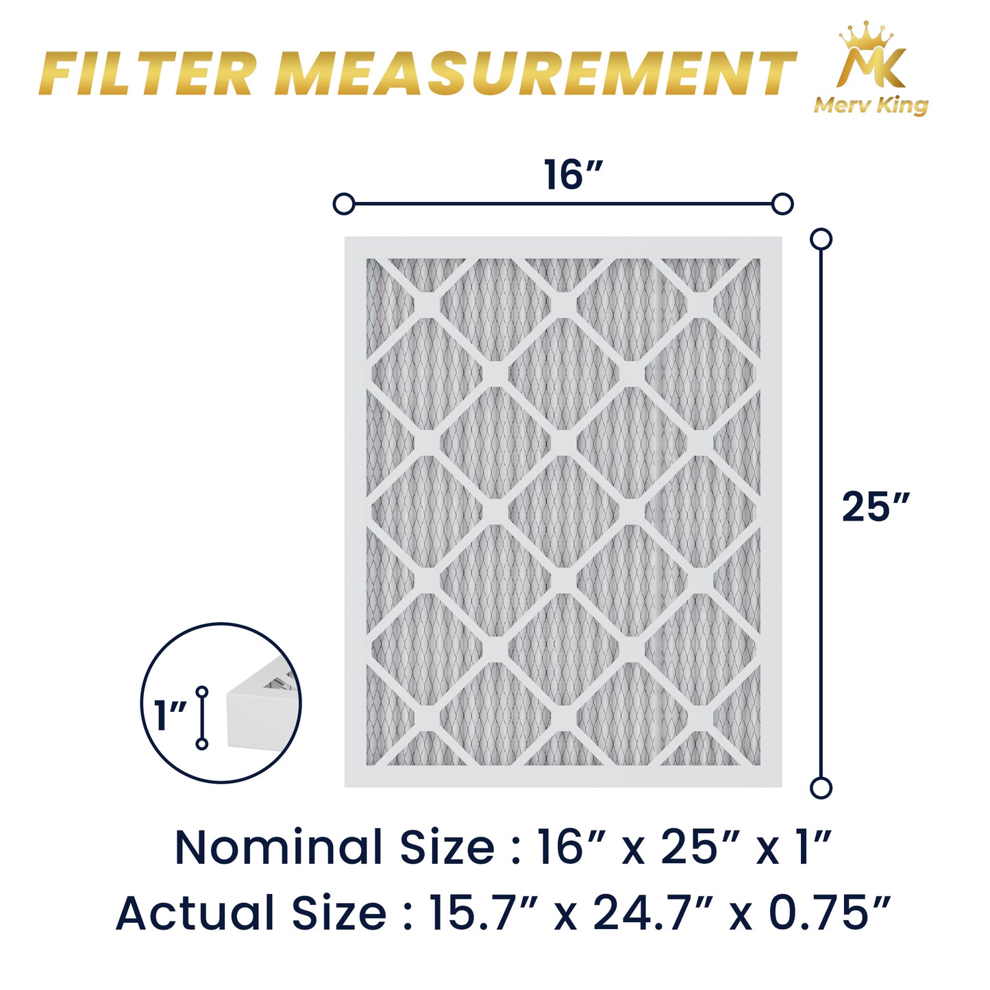 16x25x1 Merv 8 Pleated Air Filters
