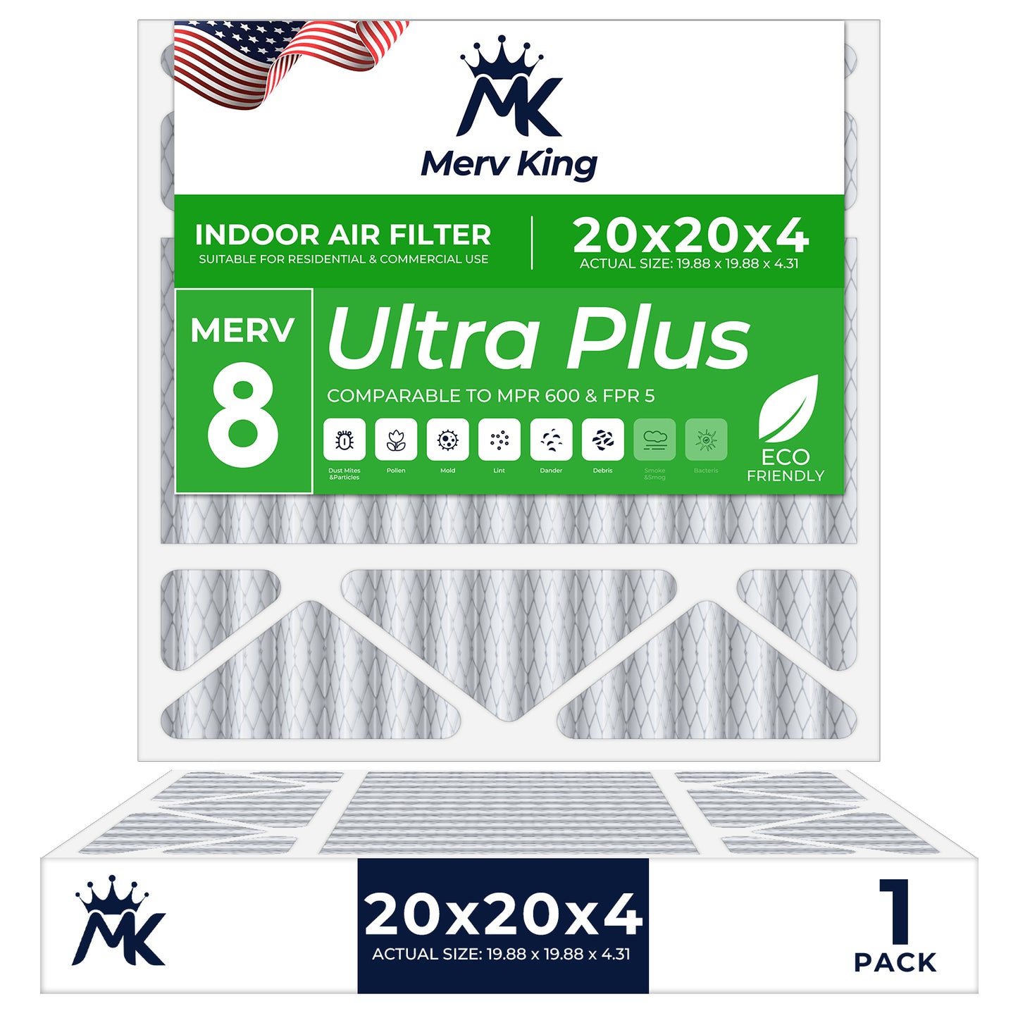 20x20x4 Merv 8 Pleated Air Filters