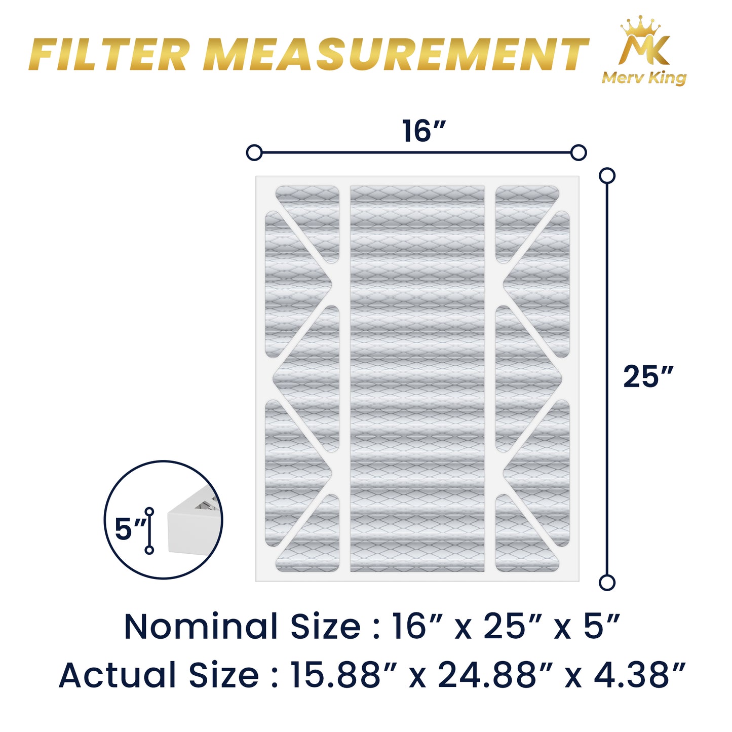 16x25x5 Merv 8 Pleated Air Filters