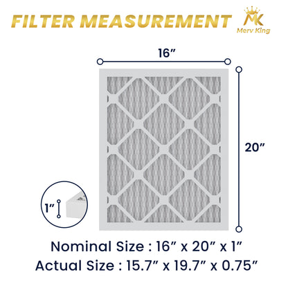 16x20x1 Merv 8 Pleated Air Filters