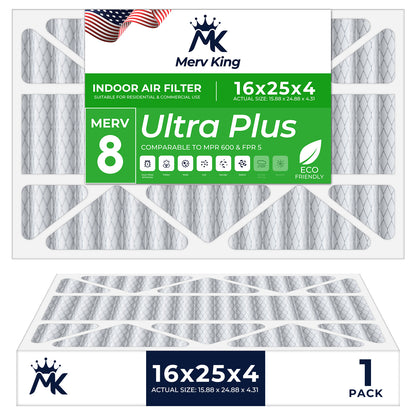 16x25x4 Merv 8 Pleated Air Filters