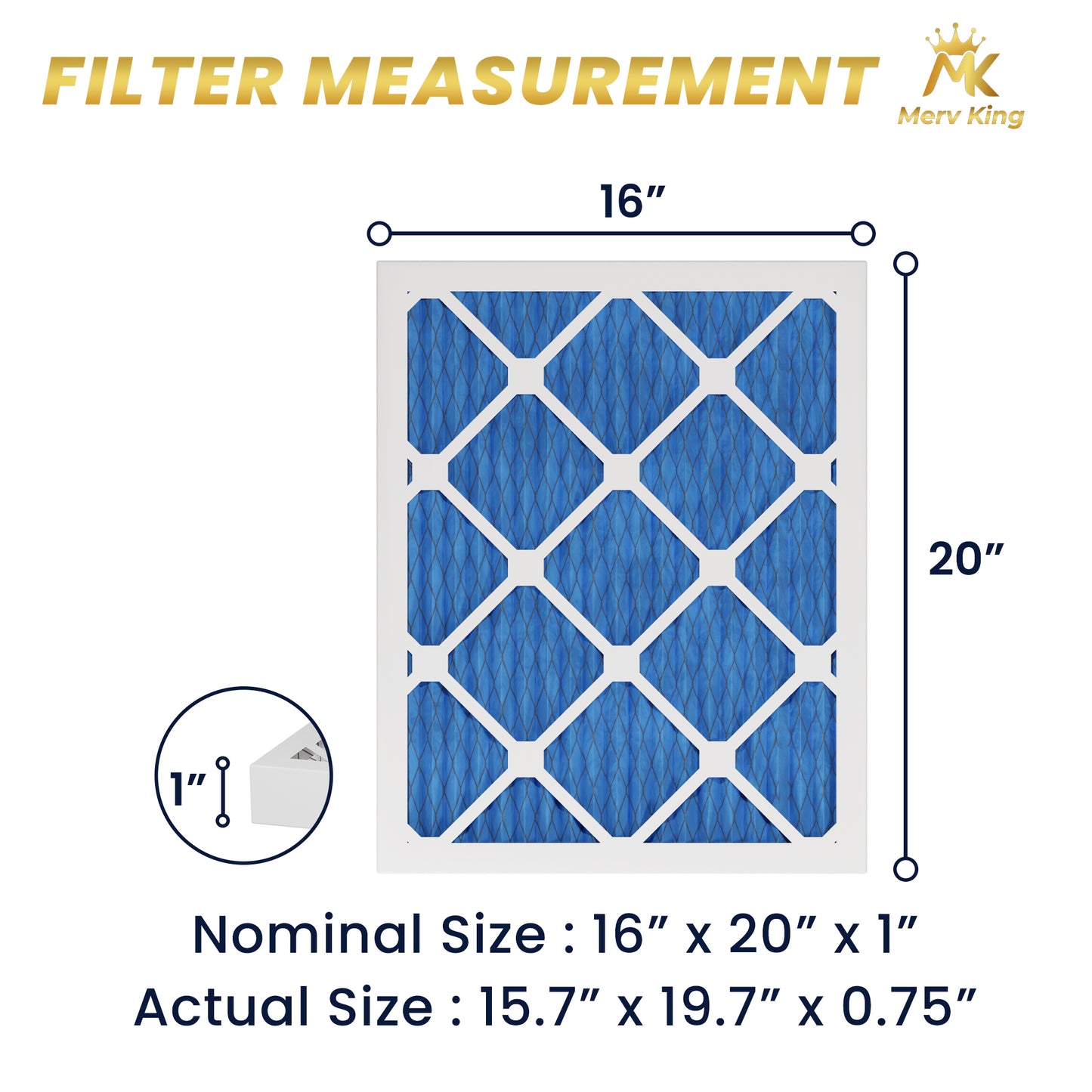 16x20x1 Merv 11 Pleated Air Filters
