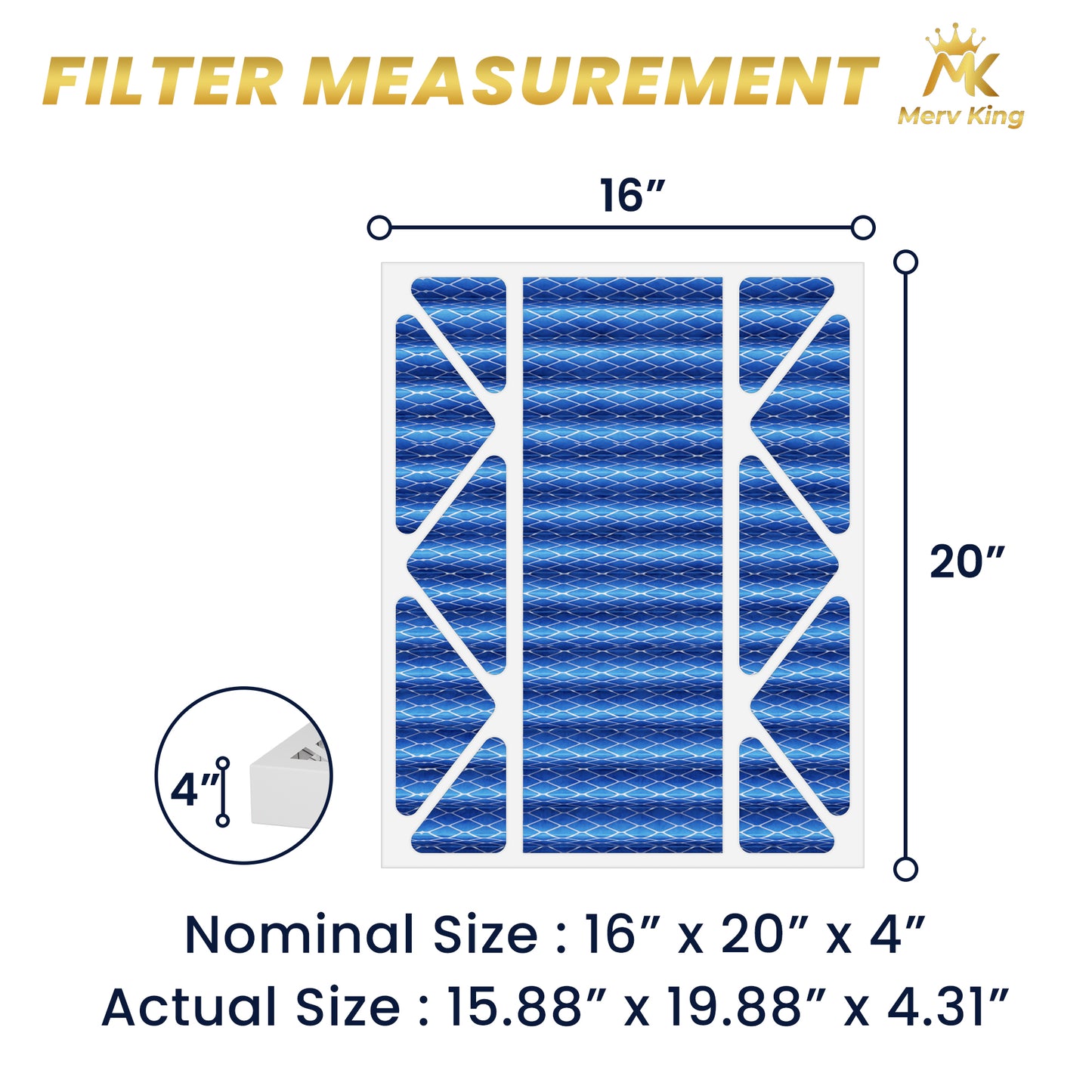 16x20x4 Merv 11 Pleated Air Filters