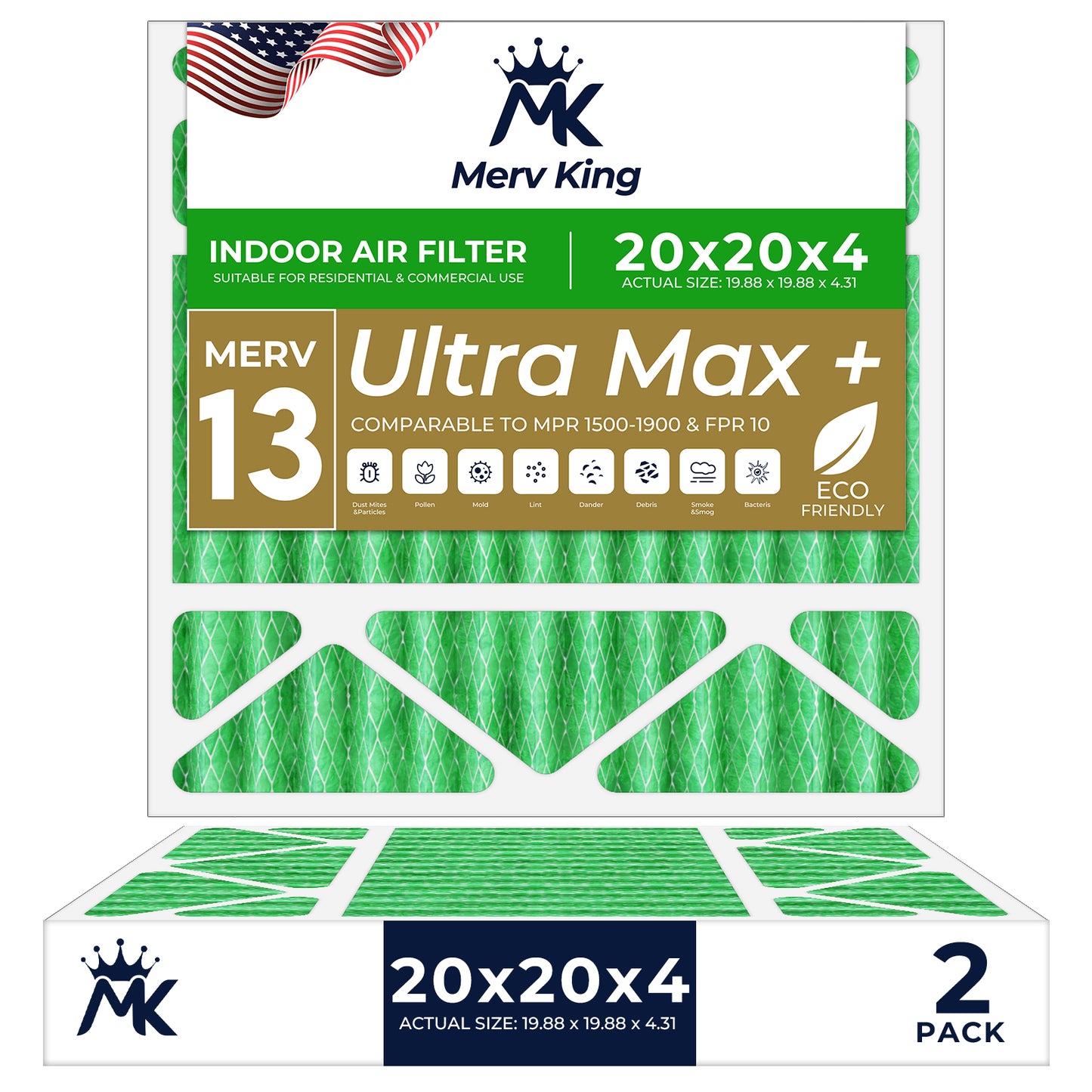 20x20x4 Merv 13 Pleated Air Filters