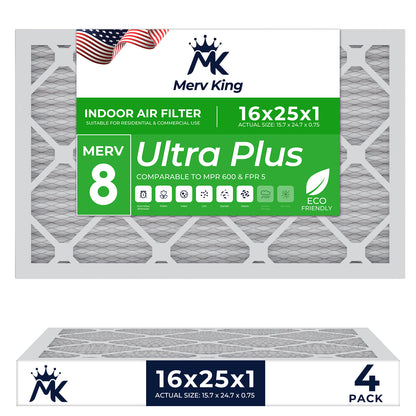 16x25x1 Merv 8 Pleated Air Filters