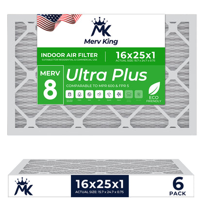 16x25x1 Merv 8 Pleated Air Filters