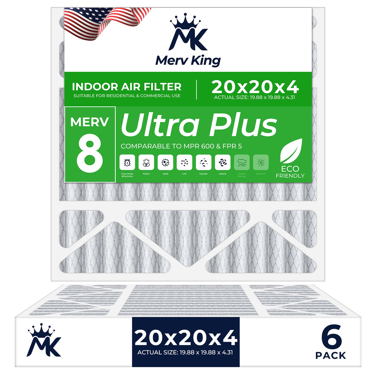 20x20x4 Merv 8 Pleated Air Filters