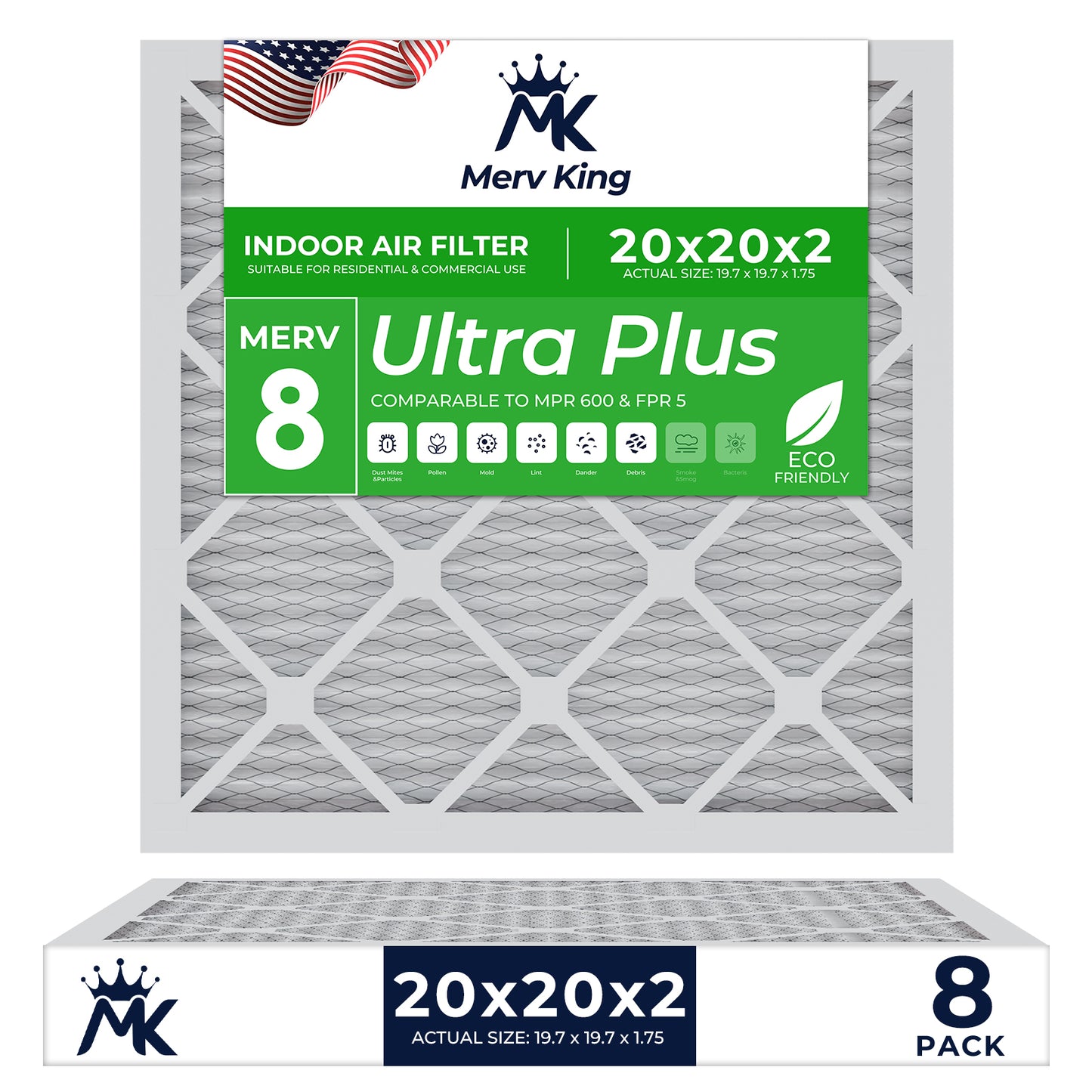 20x20x2 Merv 8 Pleated Air Filters
